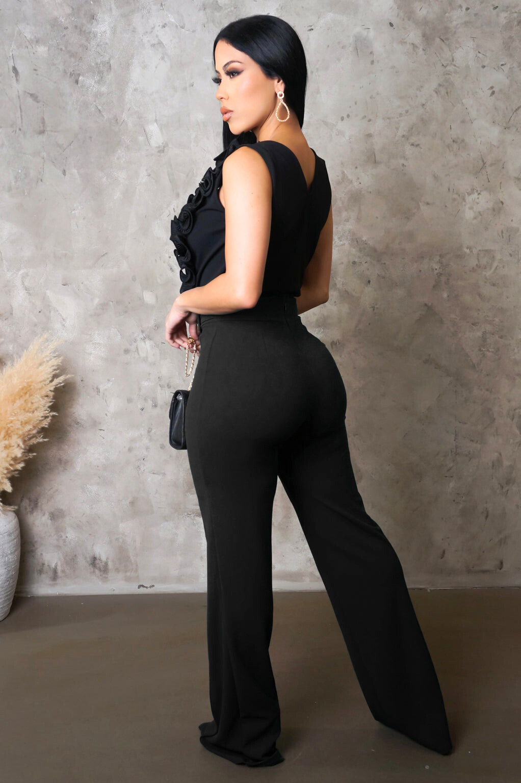 Pantalon taille haute évasé Dulcie