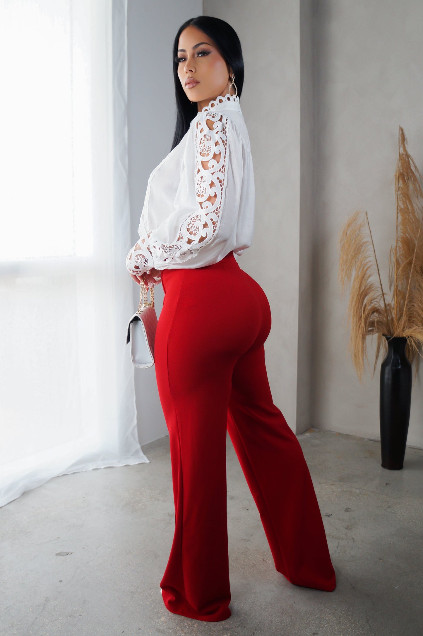 Pantalon taille haute évasé Gabryella